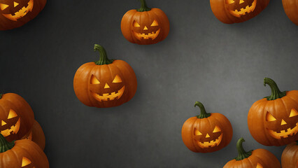 Happy Halloween pumpkin face on isolated transparent background