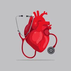 Educational heart diagram vector illustration