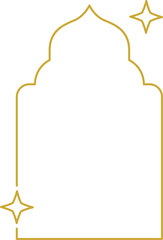 Frame with stars set border, gold frame with sparkle stars, arches border icon, festive effect decoration sign, trendy geometric template. New year christmas background 2026. Vector or PNG