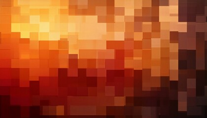 Fototapeta premium Abstract Gradient Of Warm Colors Transitioning From Deep Brown To Bright Orange With Pixelated Texture