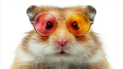 A cheerful hamster shows off its vibrant sunglasses, bringing smiles and happy vibes Generative AI