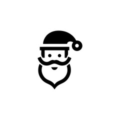 Minimalist Santa Claus Icon Vector Graphic for Festive