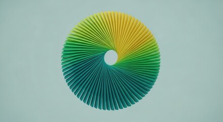 Abstract Green and Teal Spiral Fan