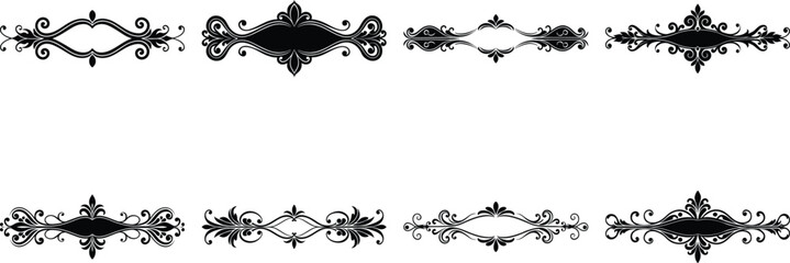 Vector art of assortment of decorative dividers for graphic design