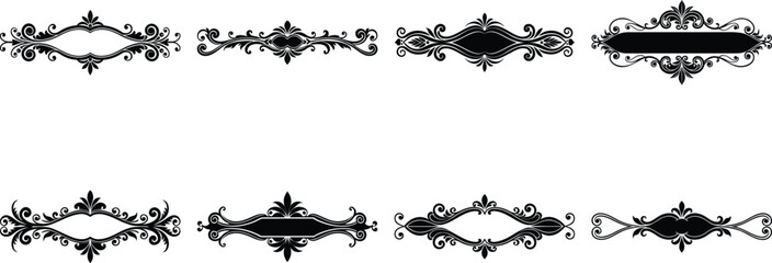 Vector art of ornate decorative border elements for creative projects