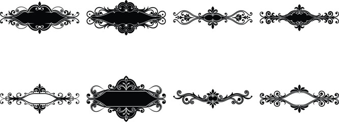 Vector art of elegant ornate decorative divider elements for design