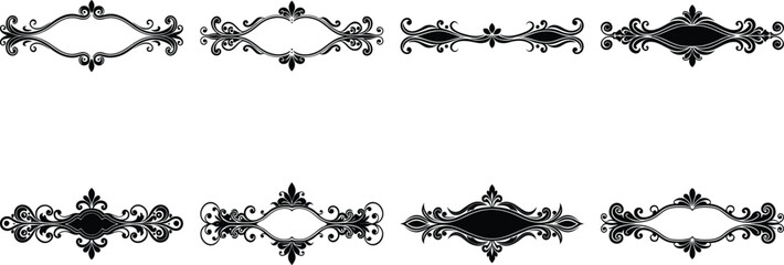 Vector art of collection of decorative dividers for design use