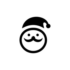Minimalist Santa Claus Icon with Festive Charm