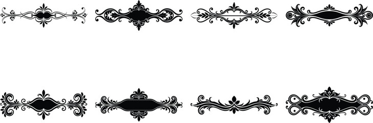 Vector art of set of vintage decorative dividers for web design