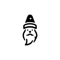 Minimalist Santa Claus Icon in Modern Graphic Style