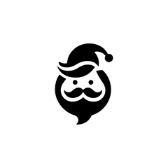 Minimalist Santa Claus Vector Icon for Holiday Projects