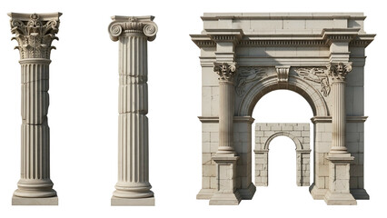 Fototapeta premium Classical Architectural Columns and Fireplace Mantel in Ornate Style