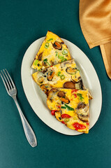 homemade omelet with mushrooms