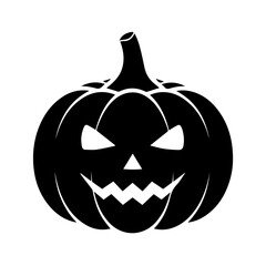 Fototapeta premium JackoLantern Silhouette Icon for Halloween Celebration and Autumn Festivities Vector Illustration
