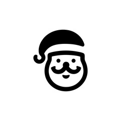 Minimalist Santa Claus Icon in Modern Line Art