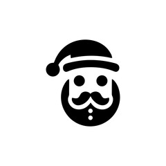 Minimalist Santa Claus Icon Depicting a Festive Holiday