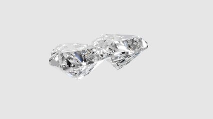two heart shape shining diamonds 