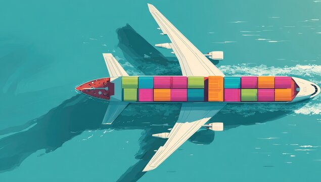 Cargo plane modified with shipping containers