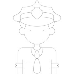 Stylized Dotted Outline of a Person Wearing a Hat and Tie with a Transparent Background