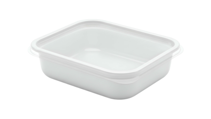White Plastic Food Storage Container Rectangular Airtight Lid