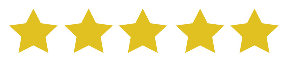 Five stars customer product rating review flat icon for apps and websites