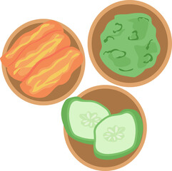 Banchan Illustration — Korean Side Dishes Vector Collection