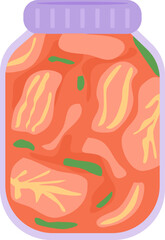 Kimchi Jar Illustration — Traditional Korean Fermented Cabbage Vector