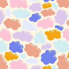 seamless pattern with colorful clouds