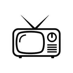 Vector art of television icon, a classic symbol of entertainment, communication, and media, perfect for retro and technology themes