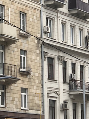 Facade of an old building in France style 