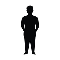 A man silhouette vector on white background