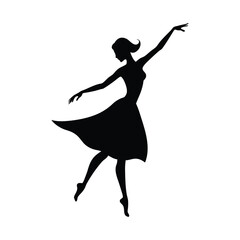 silhouette of a woman dancing elegantly minimal
