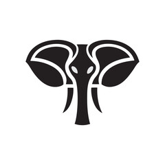 silhouette vector of an elephant head