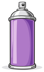 Vibrant Purple Aerosol Spray Paint Can Cartoon Graphic Illustration
