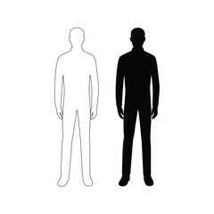 simple black silhouette of a man standing straight