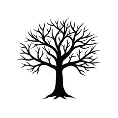 The tree is a black silhouette