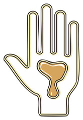 Obraz premium Hand symbol with liquid inside graphic design illustration element vector