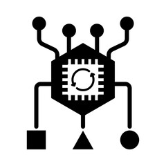 Orchestrator Icon, AI system orchestration, Workflow management, Task coordination, Intelligent process automation, and Automated task integration for AI agents. Vector illustration.