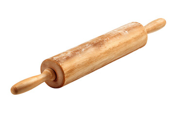 Fototapeta premium Vintage wooden rolling pin isolated on transparent background