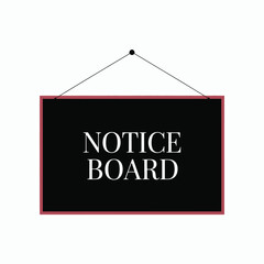 Sleek minimal vector illustration of a hanging notice board scalable eps graphic for general platforms silhouette vector illustration white background