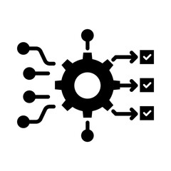 Workflow Weave Icon, AI-driven workflow automation, Intelligent process integration, System coordination, Automated business workflows, and AI-powered workflow management. Vector illustration.