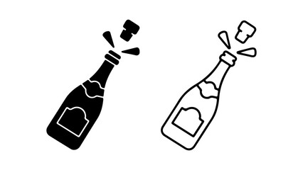 Champagne bottle popping with transparent background © Adobe
