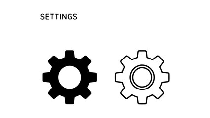 Fototapeta premium Settings icons with gear symbols with transparent background