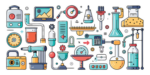 Exploring the world of science and technology with lab equipment and gadgets