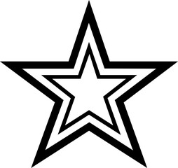 Obraz premium Bold star icon with layered outline design, perfect for logos and branding, adds a modern touch to any project, originally a scalable vector graphic