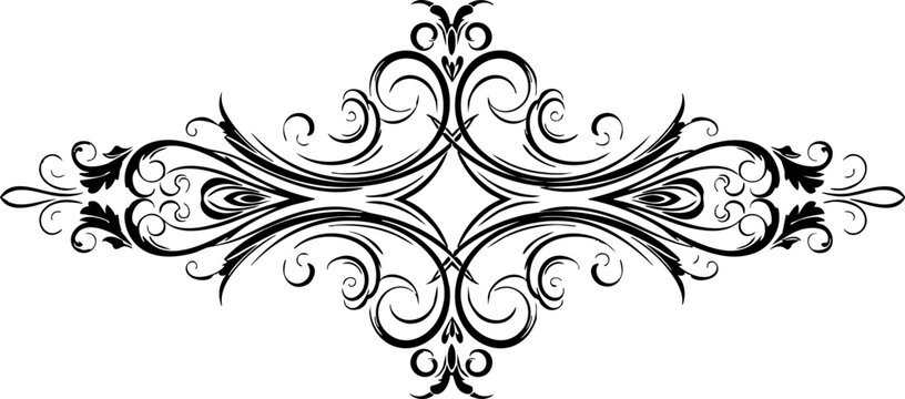 Elegant flourish design element for invitations and creative projects, perfect for adding a touch of sophistication and classic style to any design concept