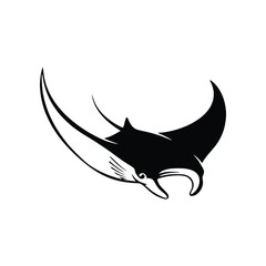 Dynamic Manta Ray Marine Animal Vector Illustration
