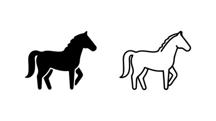 Obraz premium Horse outline and silhouette with transparent background