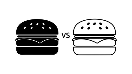 Fototapeta premium Burger comparison with transparent background