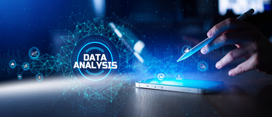 Data Analysis and Business Intelligence Tools Visualized on Smartphone Interface in a Digital Environment.